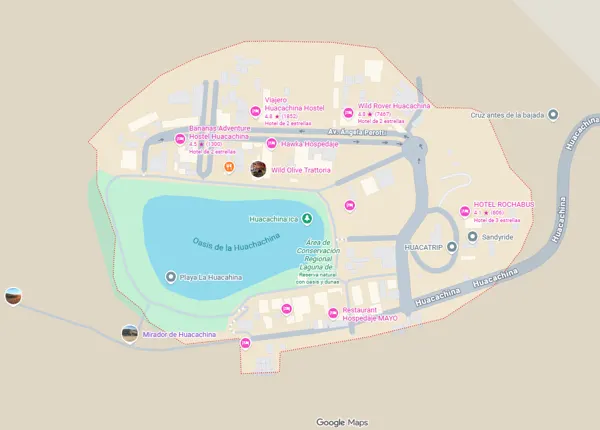 Tour map Huacachina